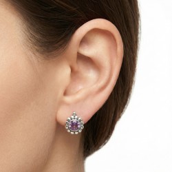 PENDIENTE DE PLATA DE LEY Y AMATISTA