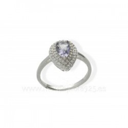Anillo Plata circonita en punta
