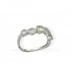 Anillo Plata circonitas circulares